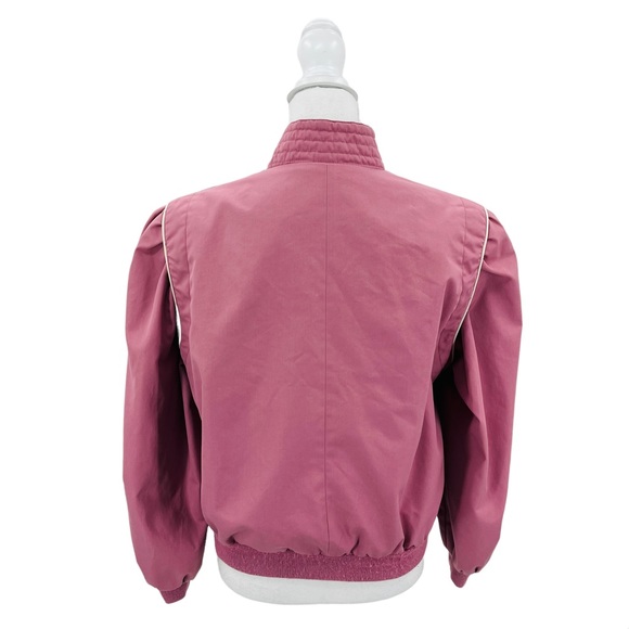 Vintage 80s Womens Bomber Jacket Coat Pink Windbreaker Size L - Picture 4 of 10